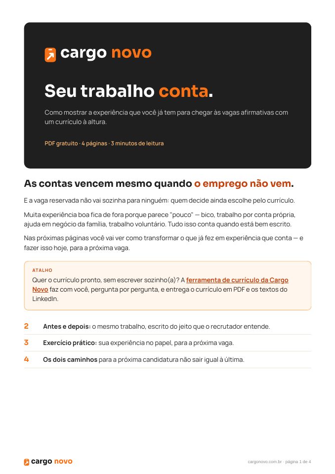 Capa do PDF Seu trabalho conta
