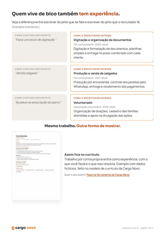 Página 2 do PDF: o mesmo trabalho escrito antes e depois